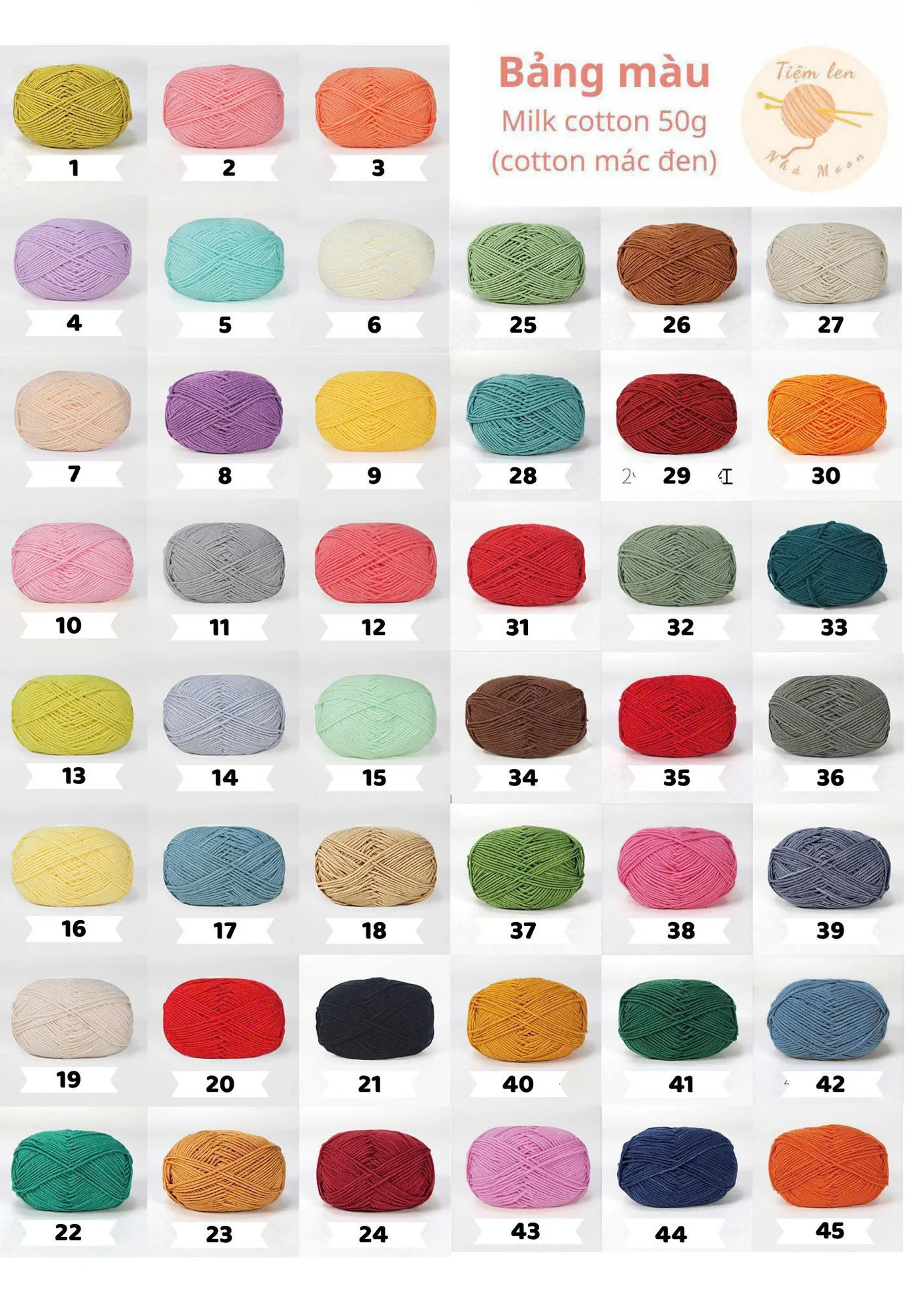 Bảng màu Milk Cotton Mác Đen – phần 1
