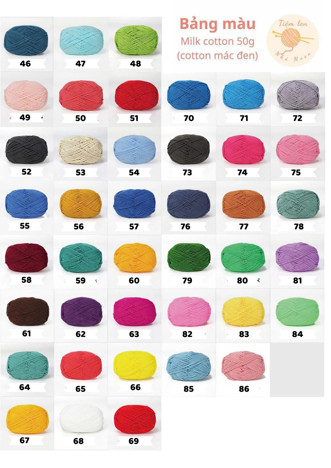 Bảng màu Milk Cotton Mác Đen – phần 2